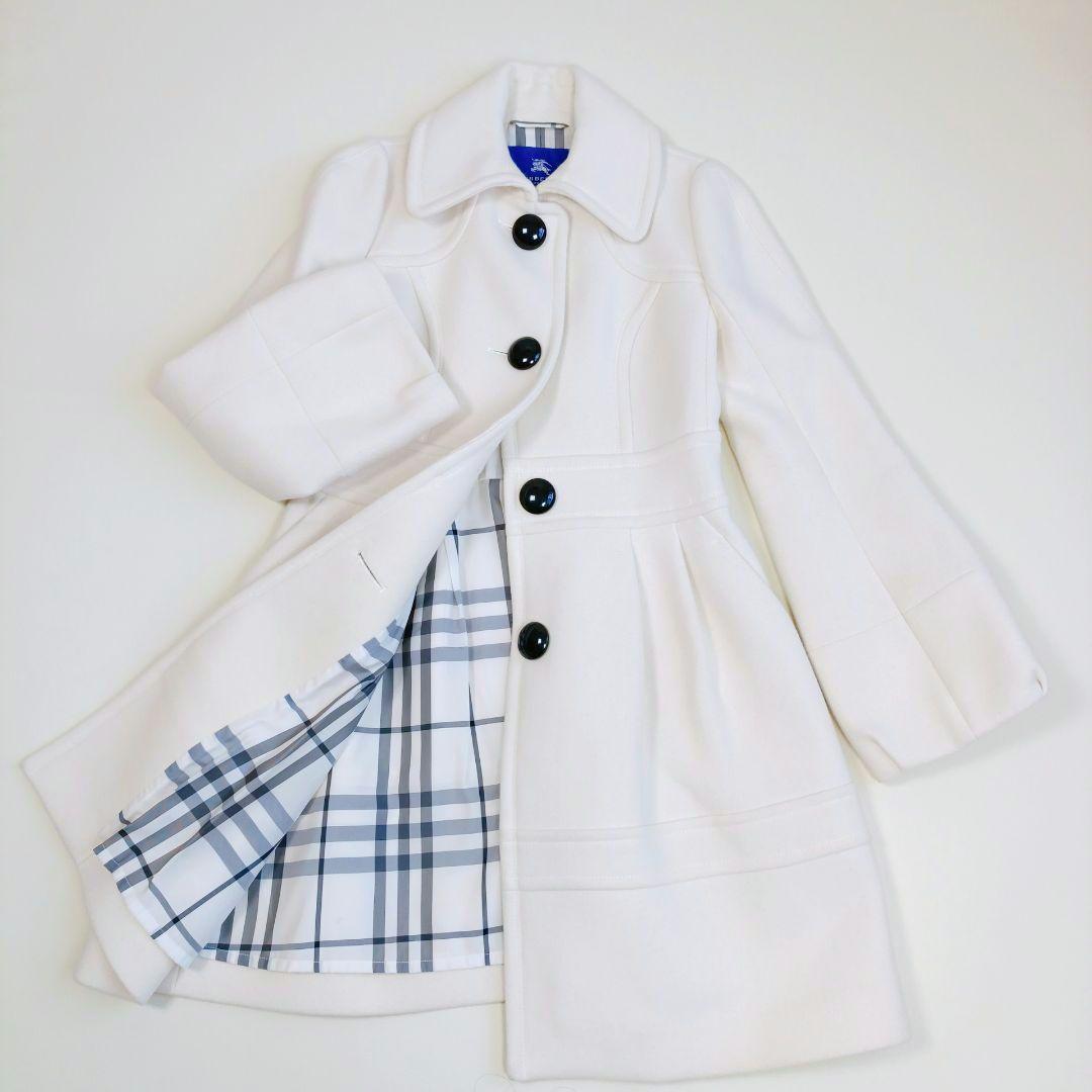 バーバリーブルーレーベル　アンゴラ ウールコート　フレア　バルーンスリーブ　38