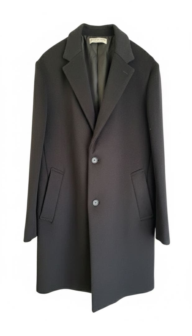 120S メルトン チェスターコート ブラック XL