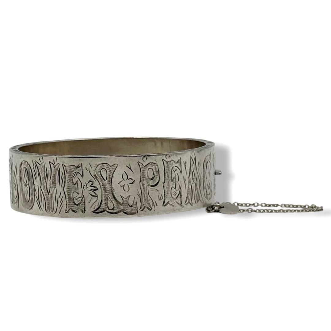 agete バングル silver925 LOVE & PEACE