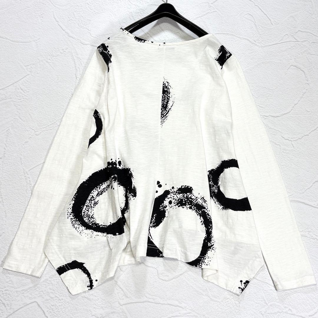 美品✨m_mefu　芽風　センソユニコ　カットソー　変形　サークル　アート　40