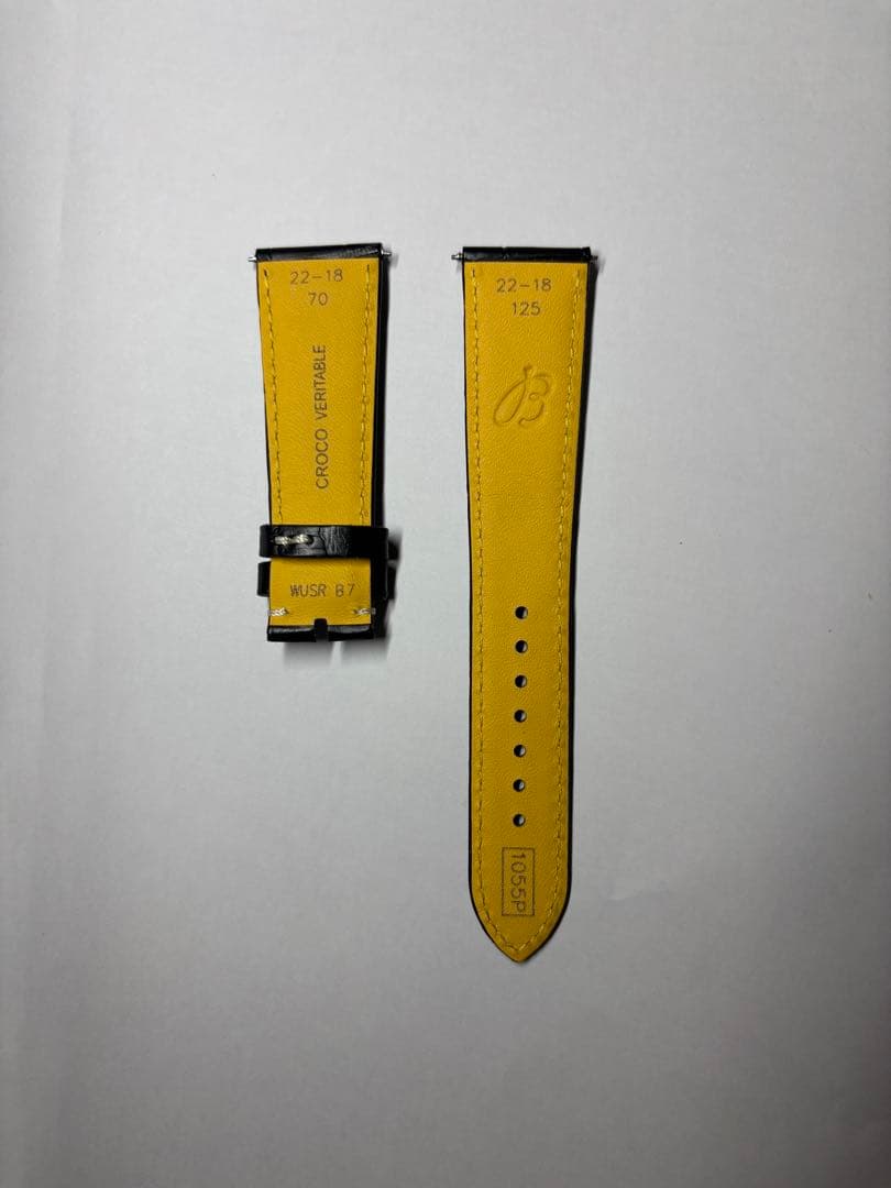 【未使用】ブライトリング純正 ブラックアリゲーターストラップ&Dバックル