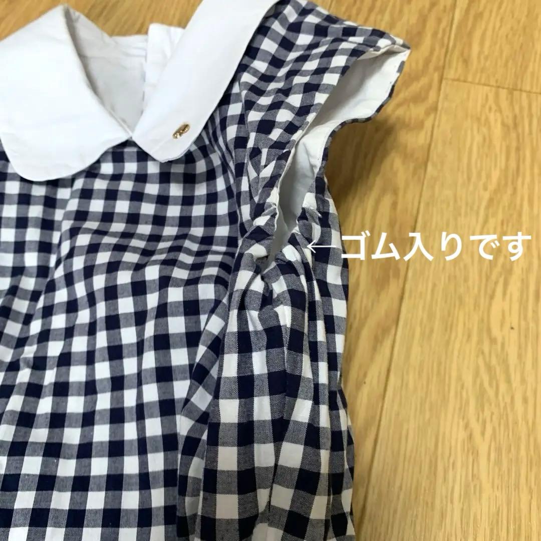 美品＊ケイトスペード＊ギンガムチェック柄ノースリーブワンピースドレス＊140