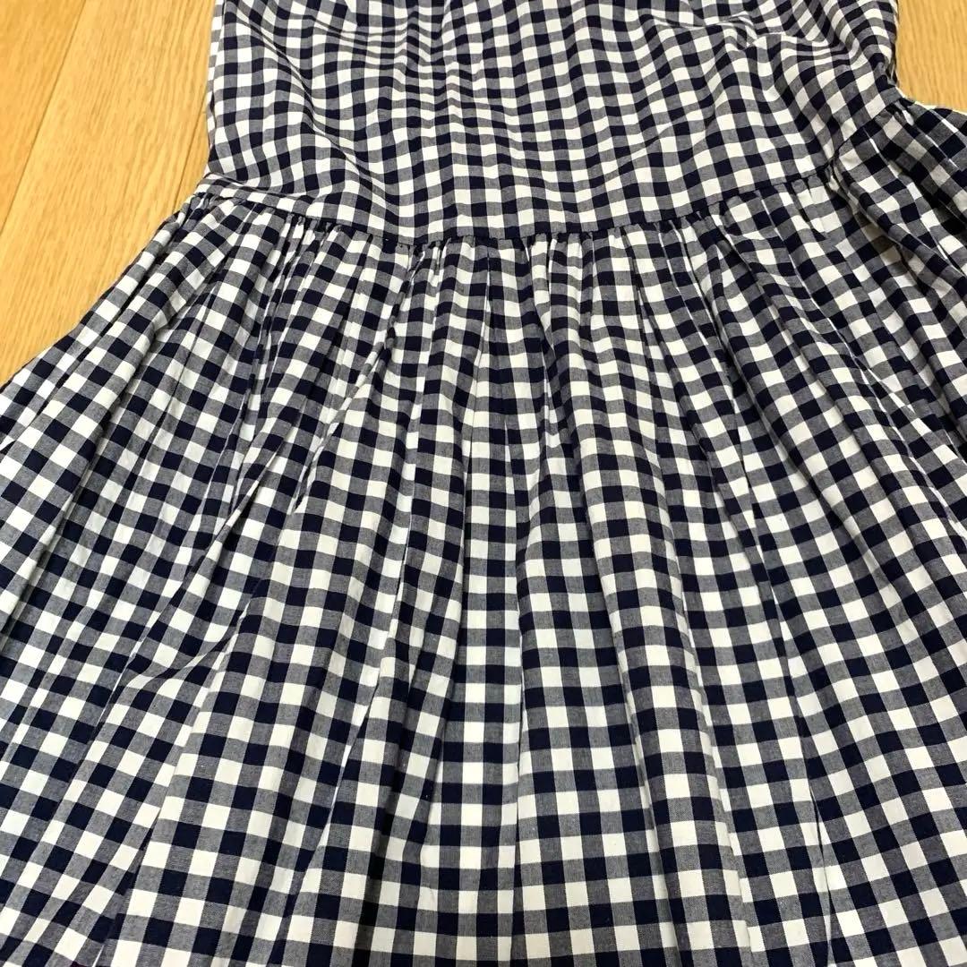 美品＊ケイトスペード＊ギンガムチェック柄ノースリーブワンピースドレス＊140