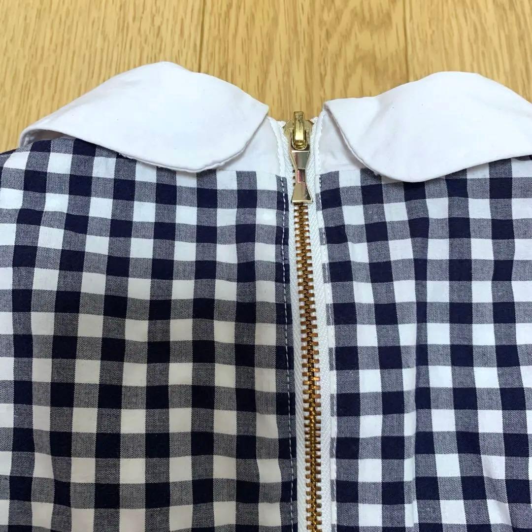美品＊ケイトスペード＊ギンガムチェック柄ノースリーブワンピースドレス＊140
