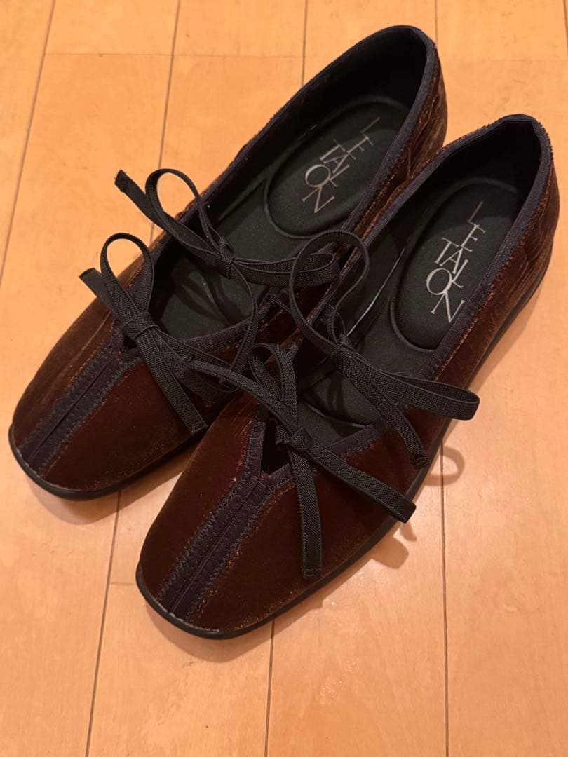 【sizuku】LE TALON 24.5cm ダブルリボンバレーリーナ