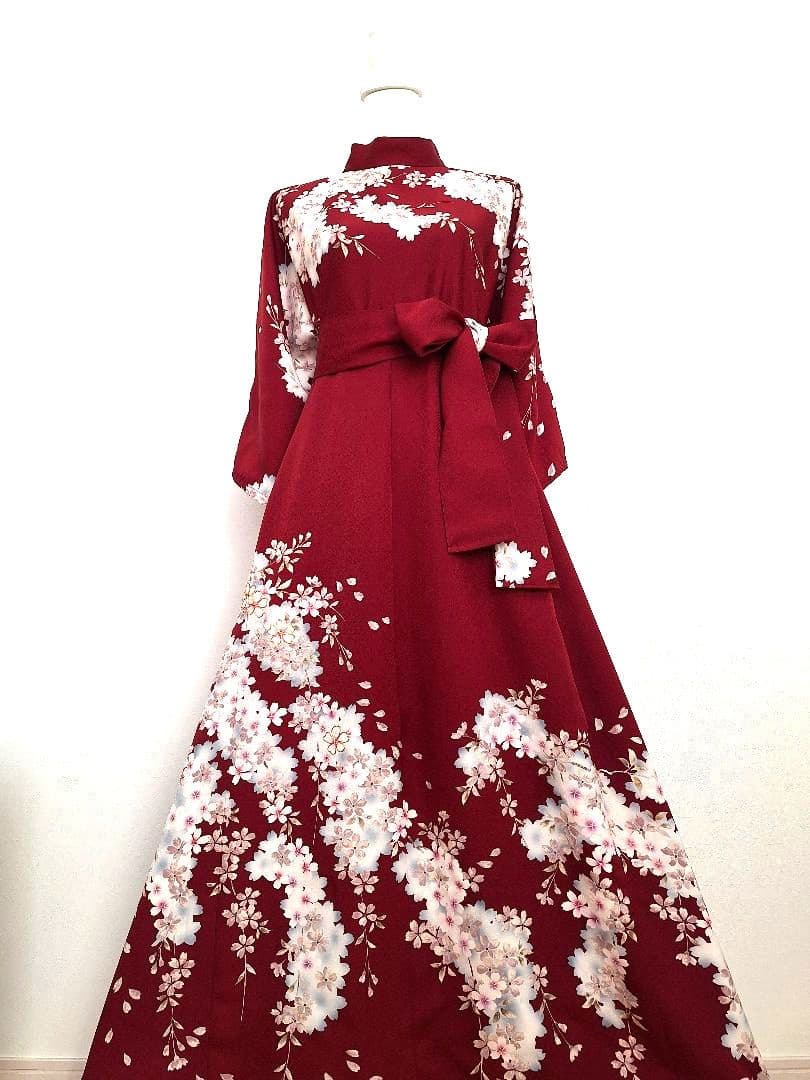 着物リメイクワンピース3703