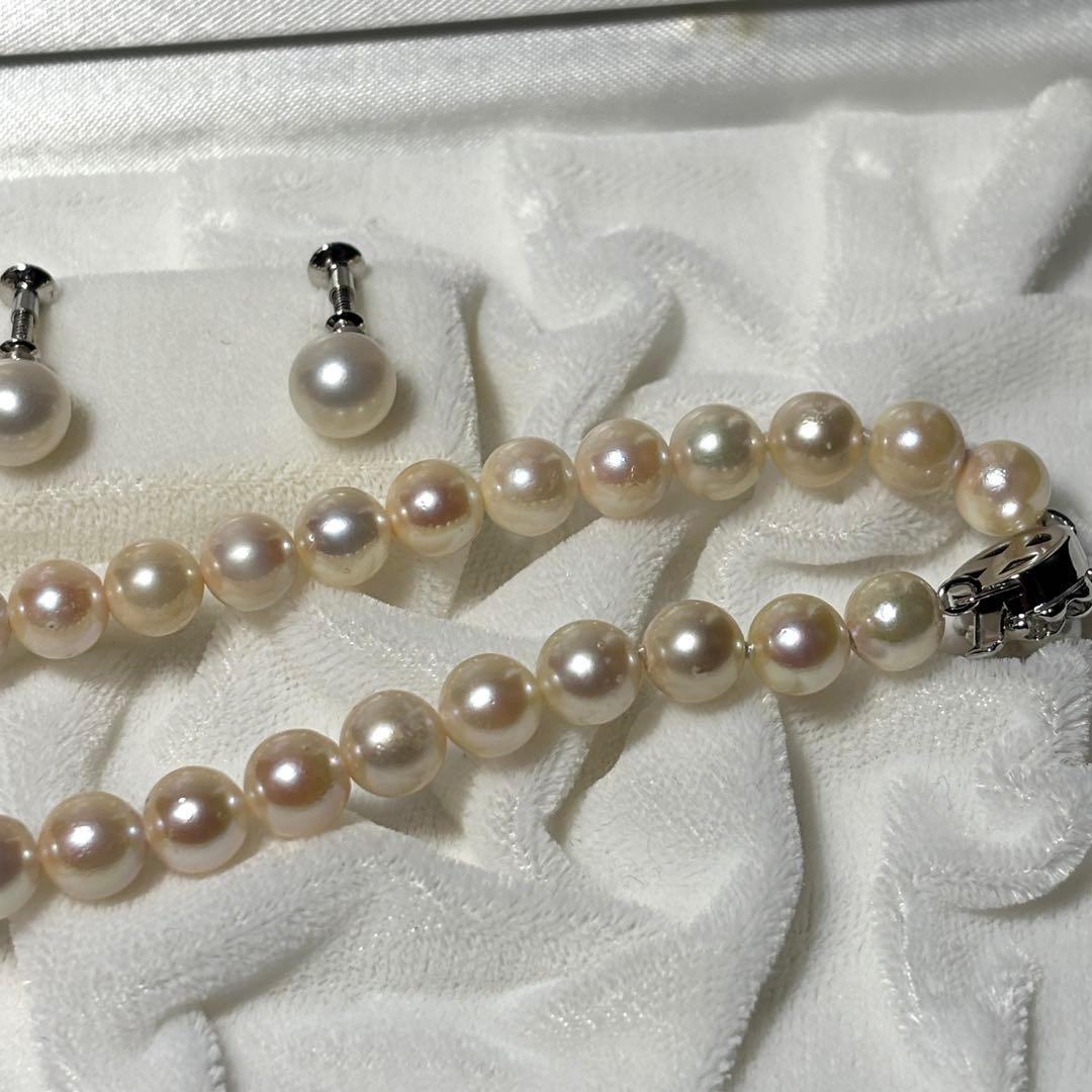 【テリ強】あこや真珠　ネックレス　7.0-7.5mm 41cm パール