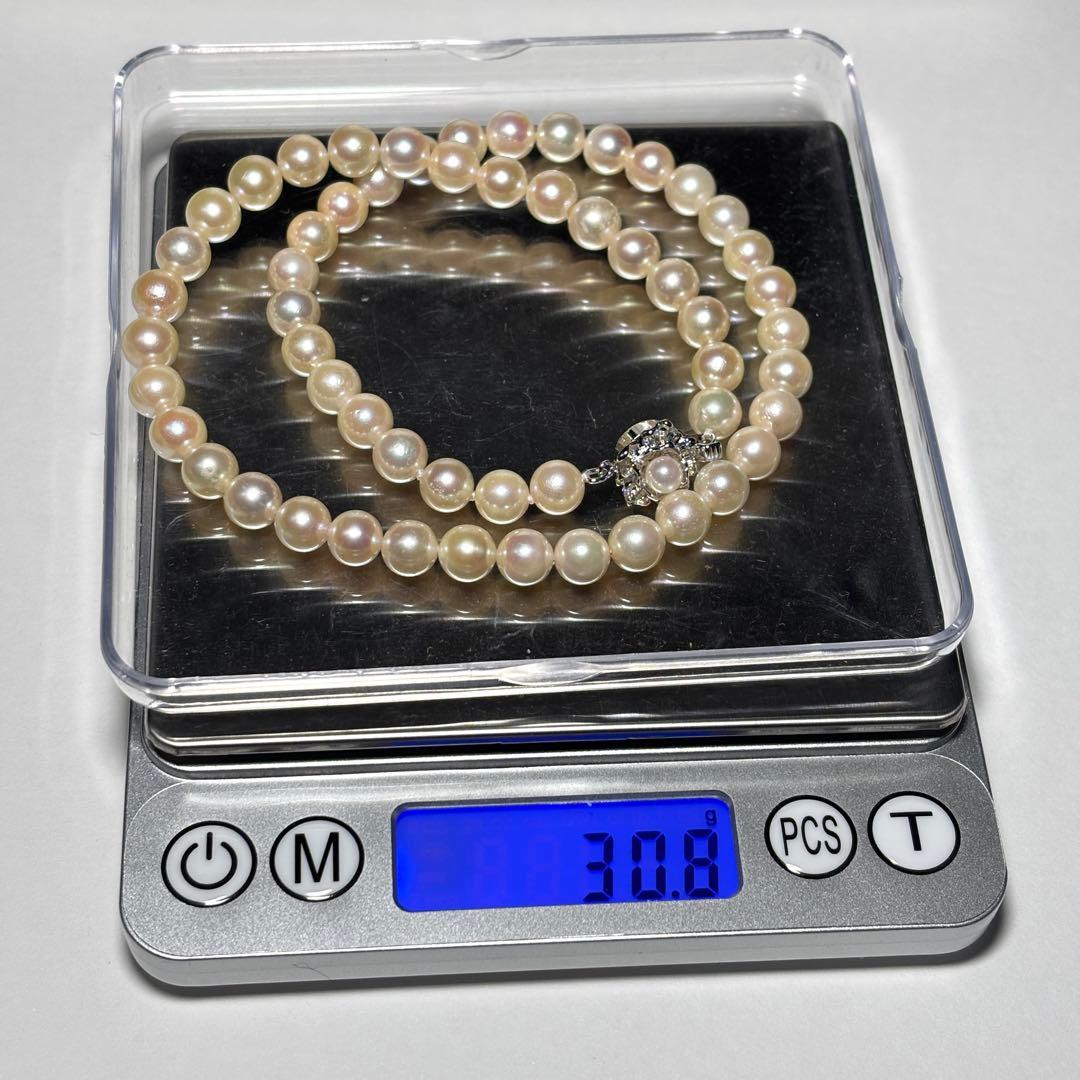 【テリ強】あこや真珠　ネックレス　7.0-7.5mm 41cm パール