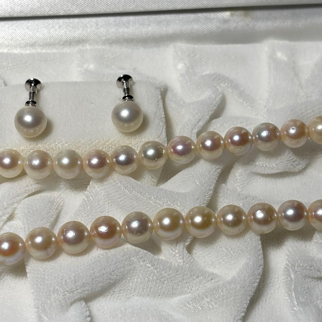 【テリ強】あこや真珠　ネックレス　7.0-7.5mm 41cm パール