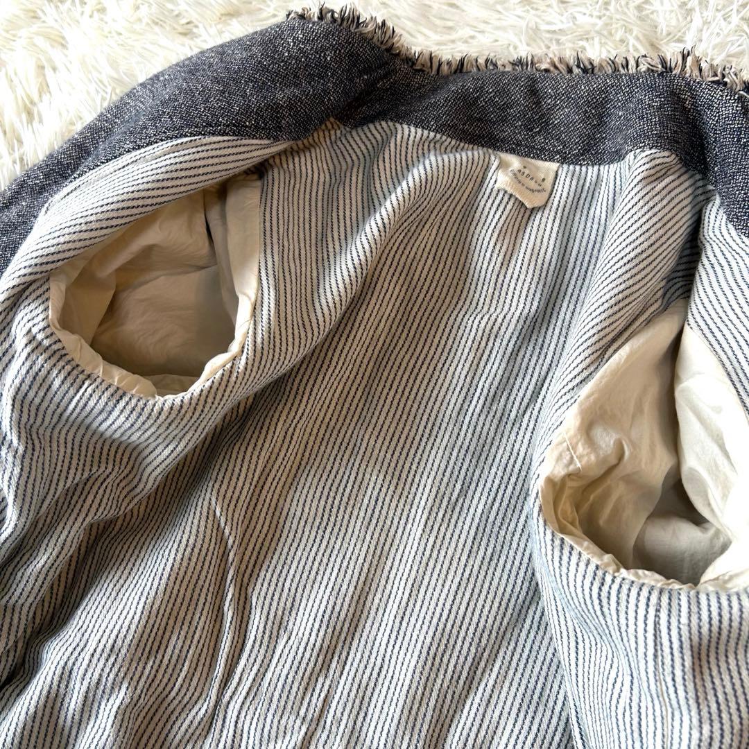 美品　45R DASH 45rpmインディゴツイード　オーガニックコットンコート