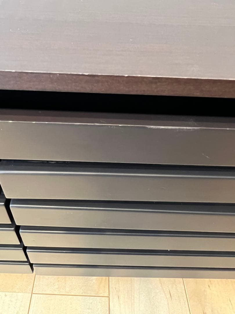 【中古品】ダークブラウン テレビ台 引き出し付き
