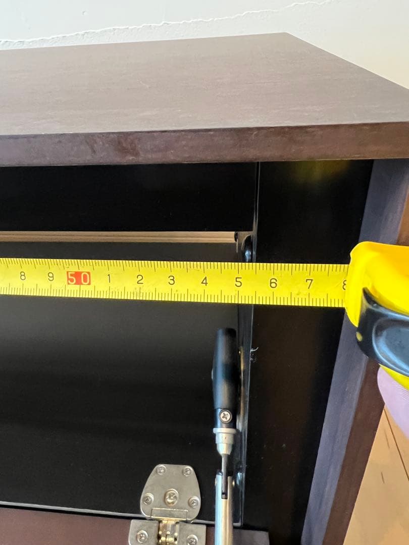 【中古品】ダークブラウン テレビ台 引き出し付き