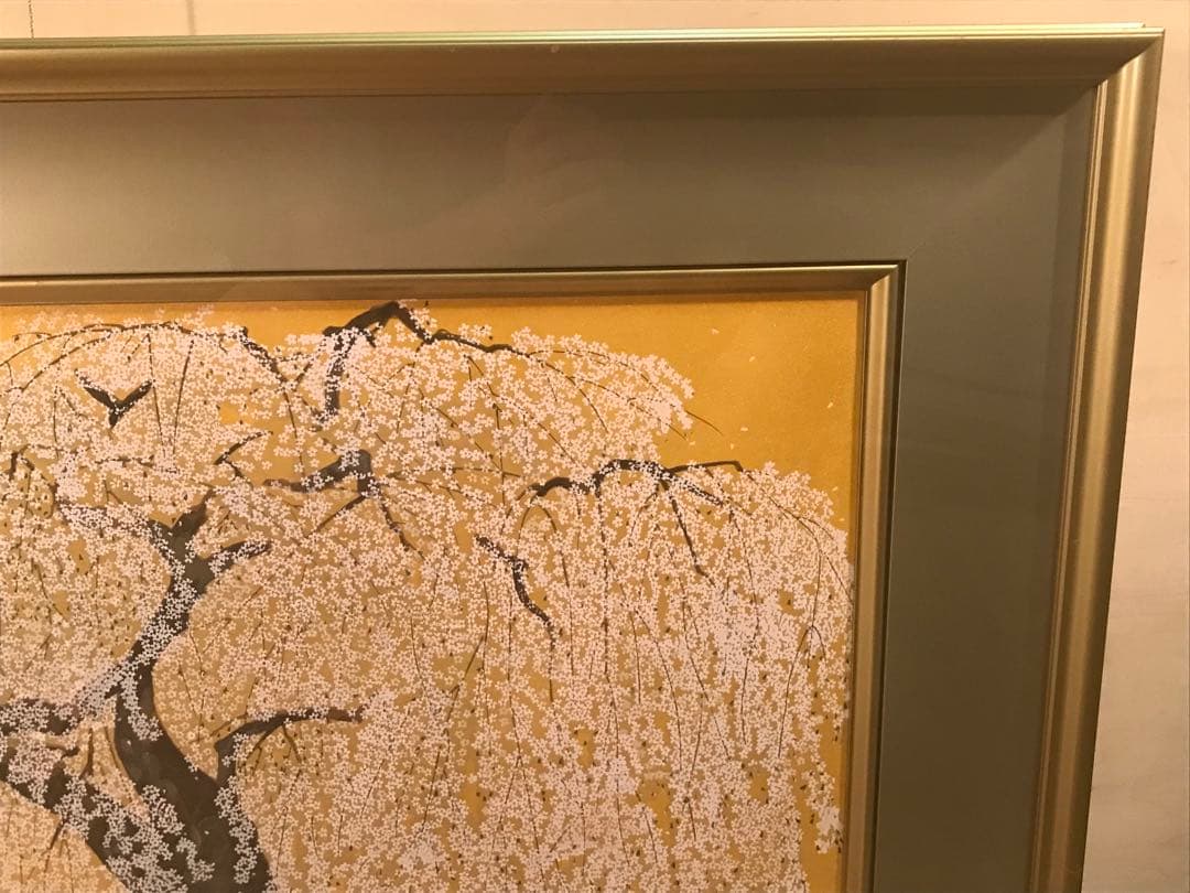 TUSAさま専用 中島千波「久遠寺の瀧櫻」木版画直筆サイン・作品証明シール有り