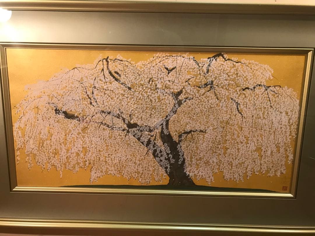 TUSAさま専用 中島千波「久遠寺の瀧櫻」木版画直筆サイン・作品証明シール有り