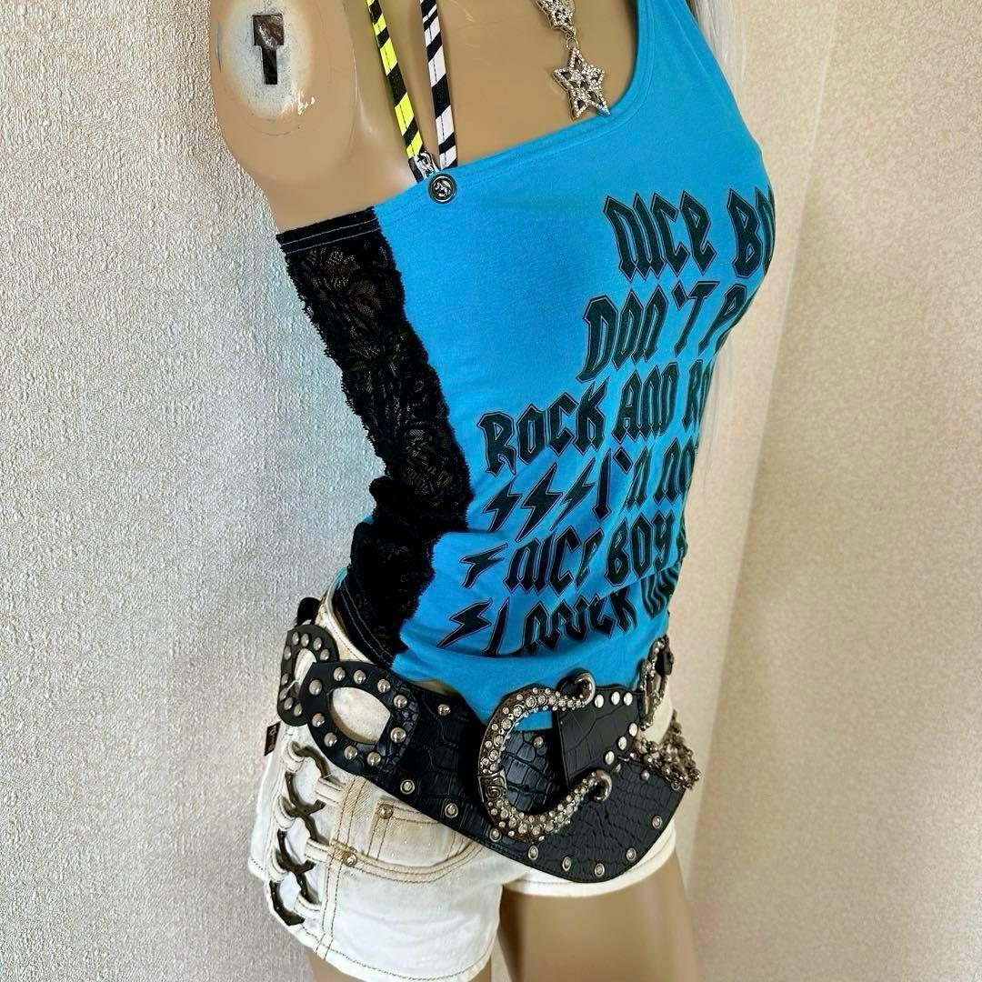 【d.i.a.】ワンショルダーサイドレースリングトップス