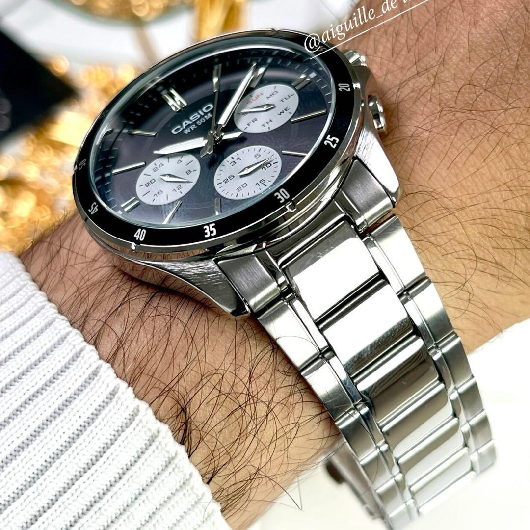 カシオ　アナログ腕時計　新品 シルバーステンレス　並行輸入品　激レアモデル