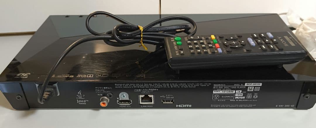 SONY Blu-ray/DVDプレーヤー BDP-S5100