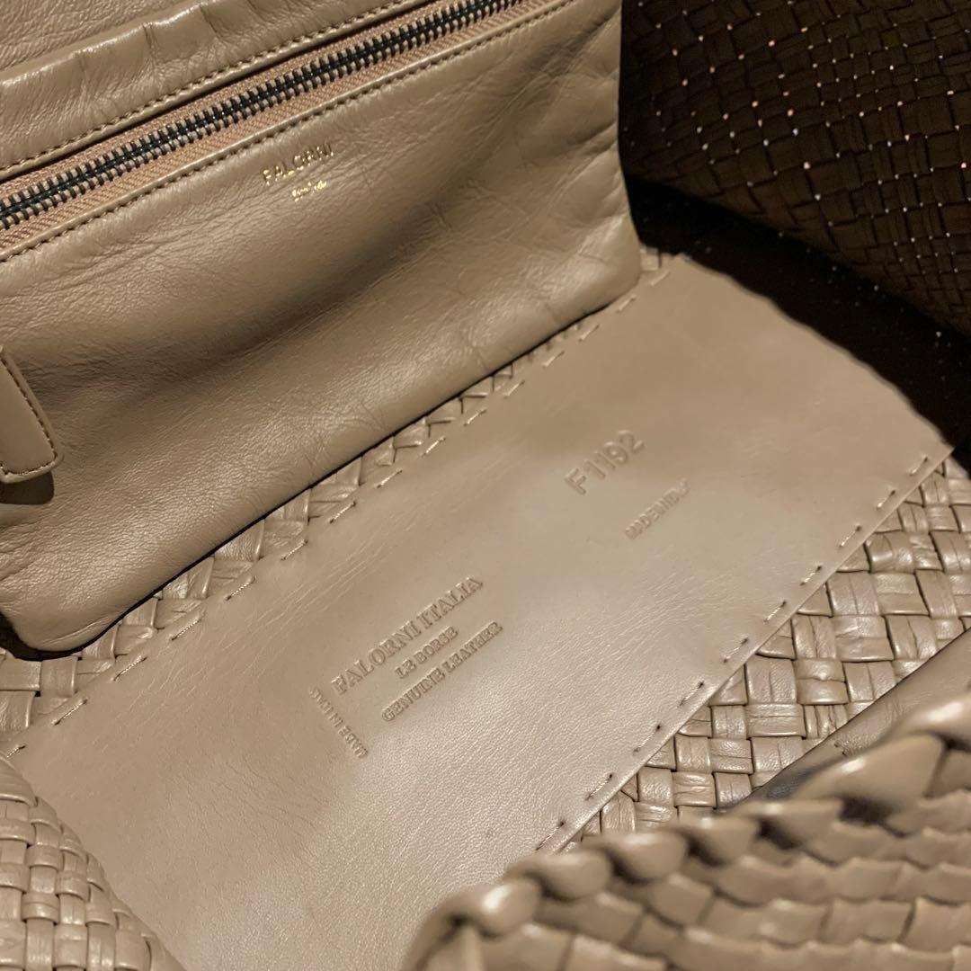 H*y様 【美品】FALORNI イントレチャート グレージュ トートバッグ