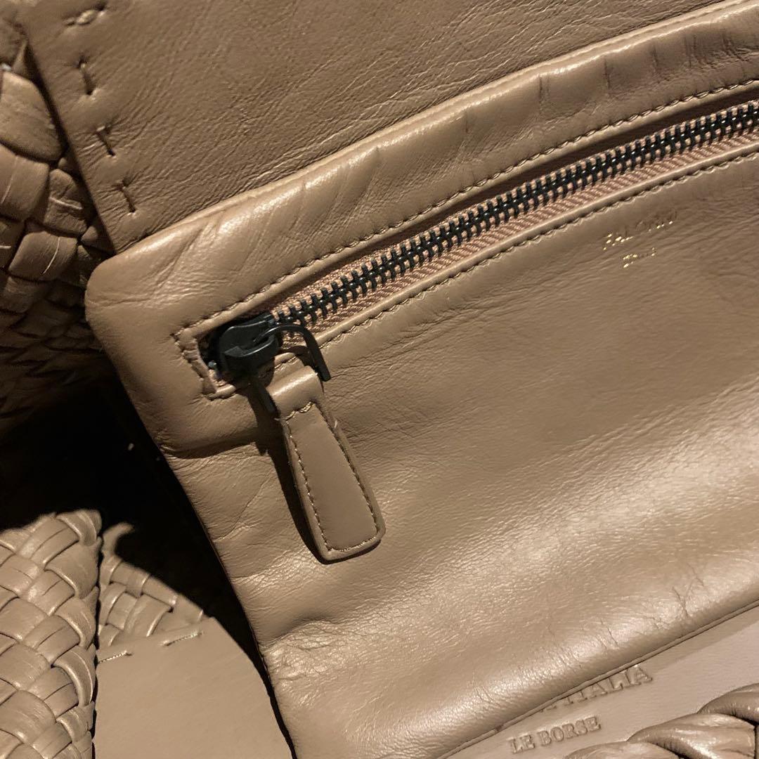 H*y様 【美品】FALORNI イントレチャート グレージュ トートバッグ