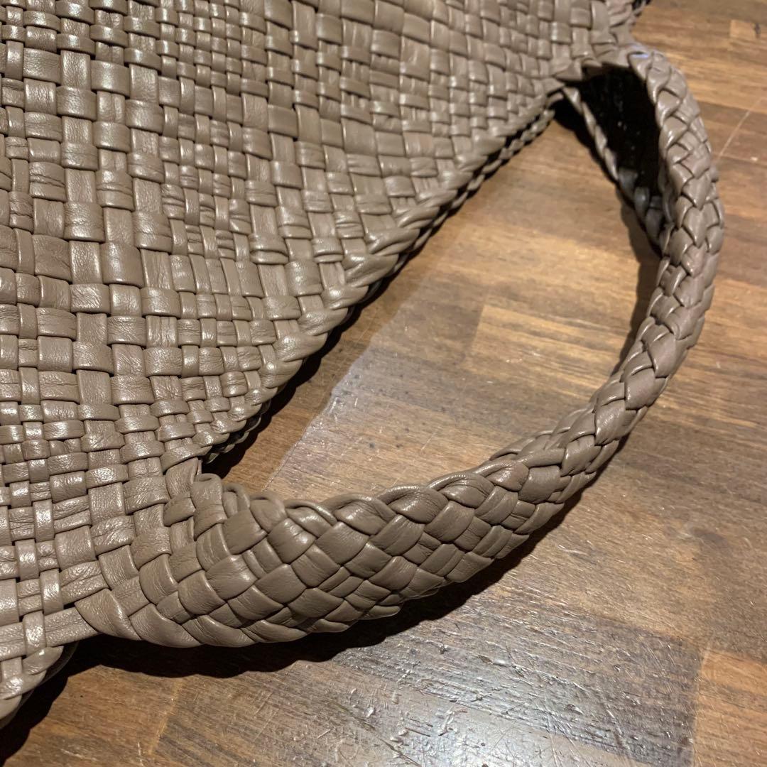 H*y様 【美品】FALORNI イントレチャート グレージュ トートバッグ