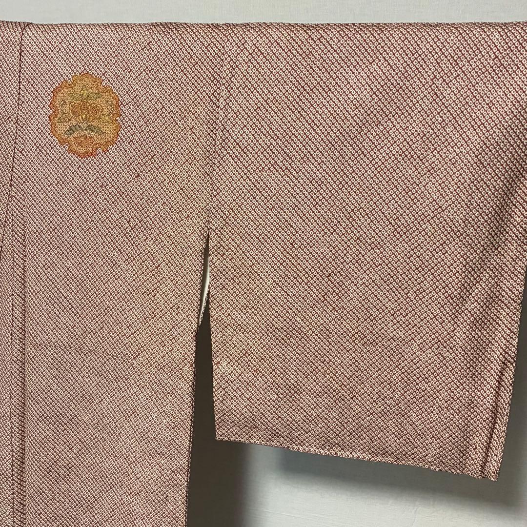 D179訪問着　総絞り総刺繍　汕頭・蘇州　正絹着物　袷　しつけ糸付き未使用極美品