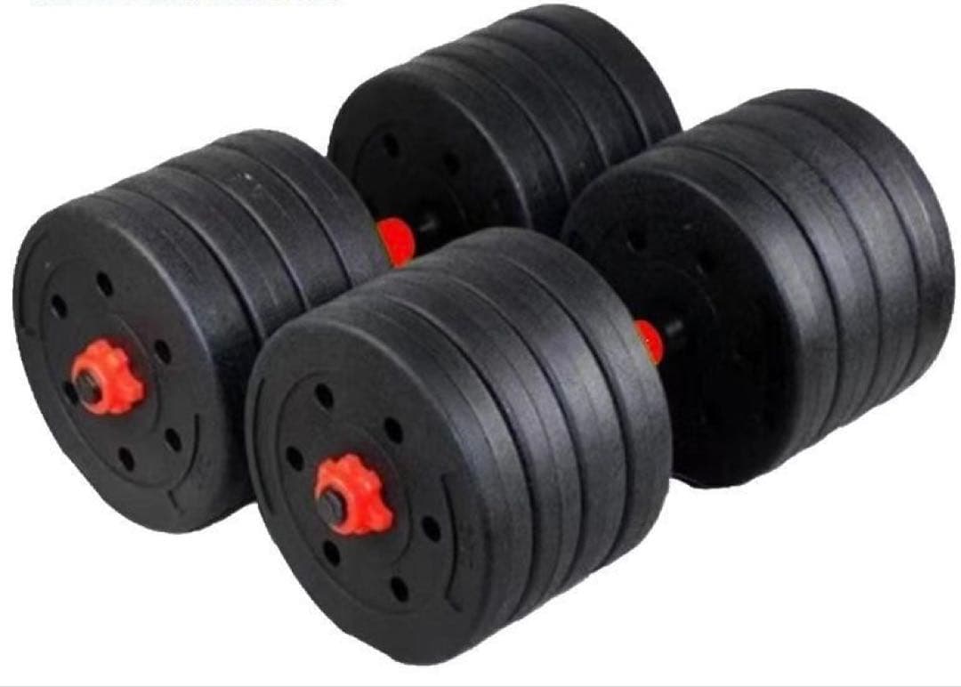 合計50kg｜バーベルにもなるダンベル｜25kg×2個セット 可変式プレートA8