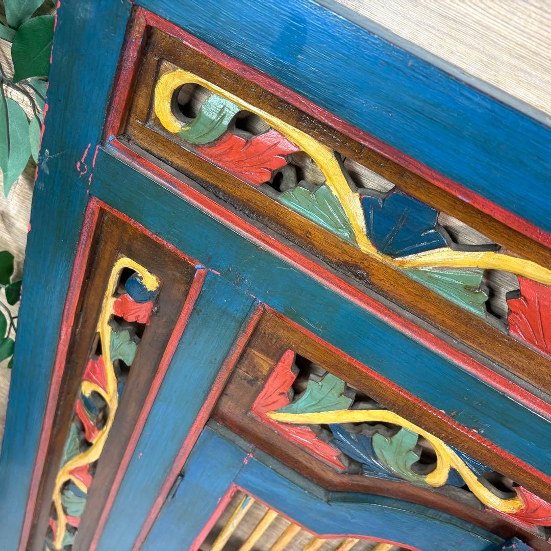 アンティークビンテージ年代物壁掛けパネル80×90木製インテリアウォールパネル