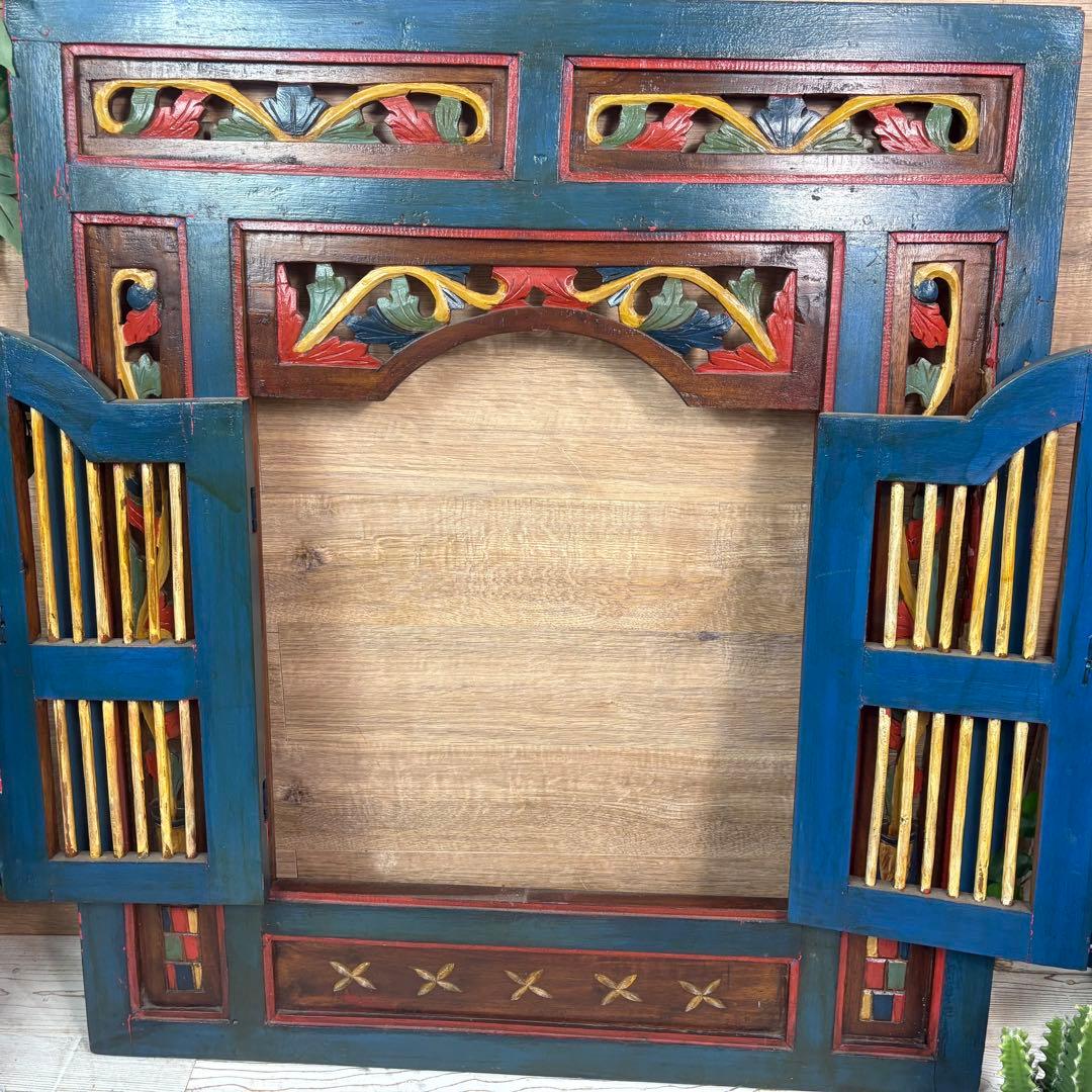 アンティークビンテージ年代物壁掛けパネル80×90木製インテリアウォールパネル