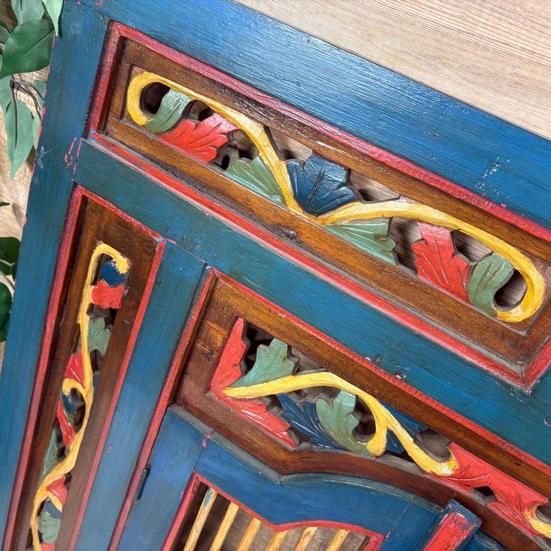 アンティークビンテージ年代物壁掛けパネル80×90木製インテリアウォールパネル