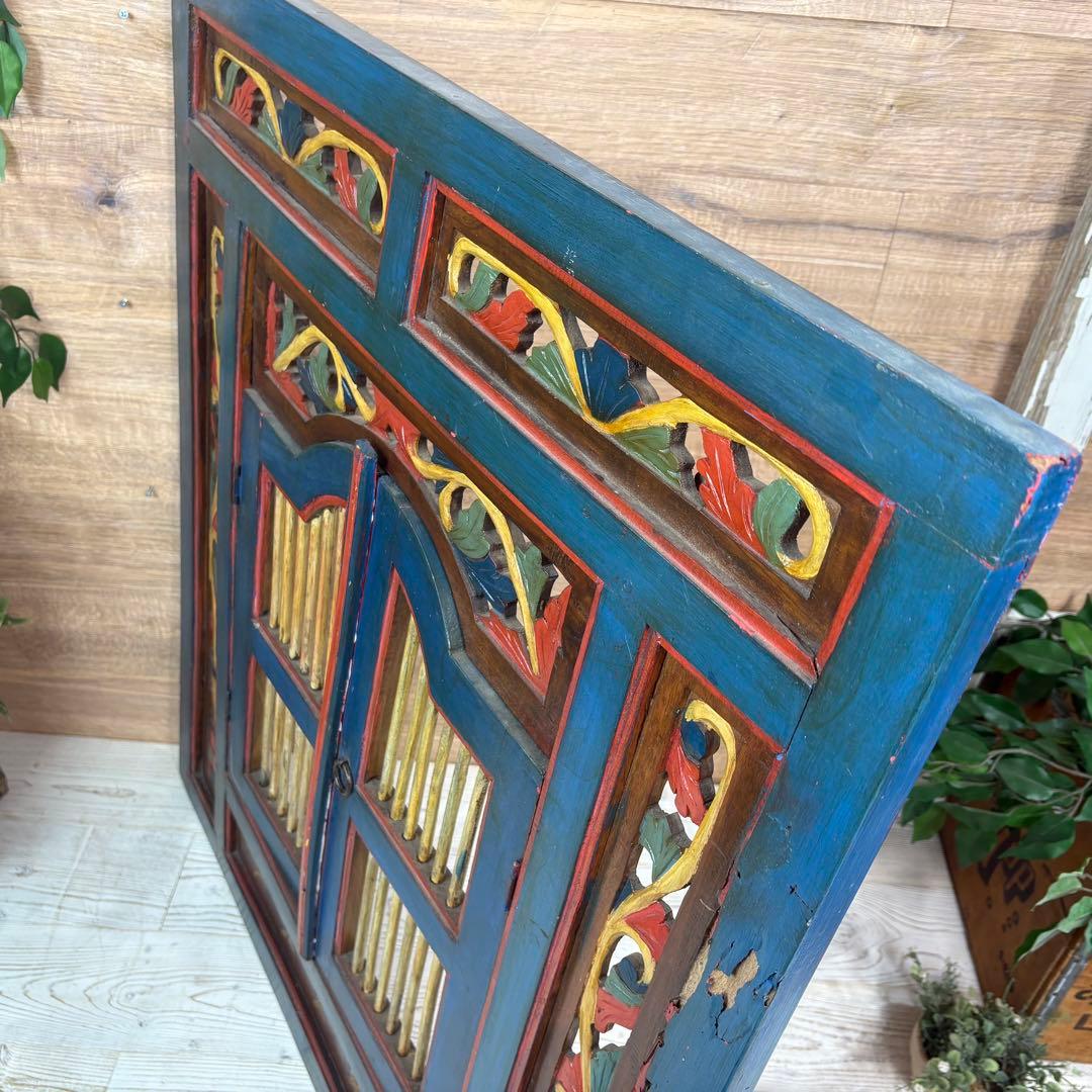 アンティークビンテージ年代物壁掛けパネル80×90木製インテリアウォールパネル