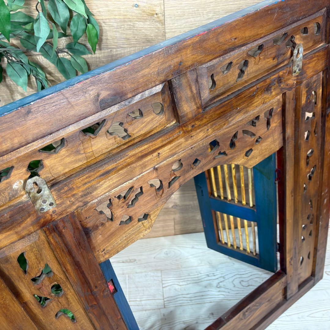 アンティークビンテージ年代物壁掛けパネル80×90木製インテリアウォールパネル