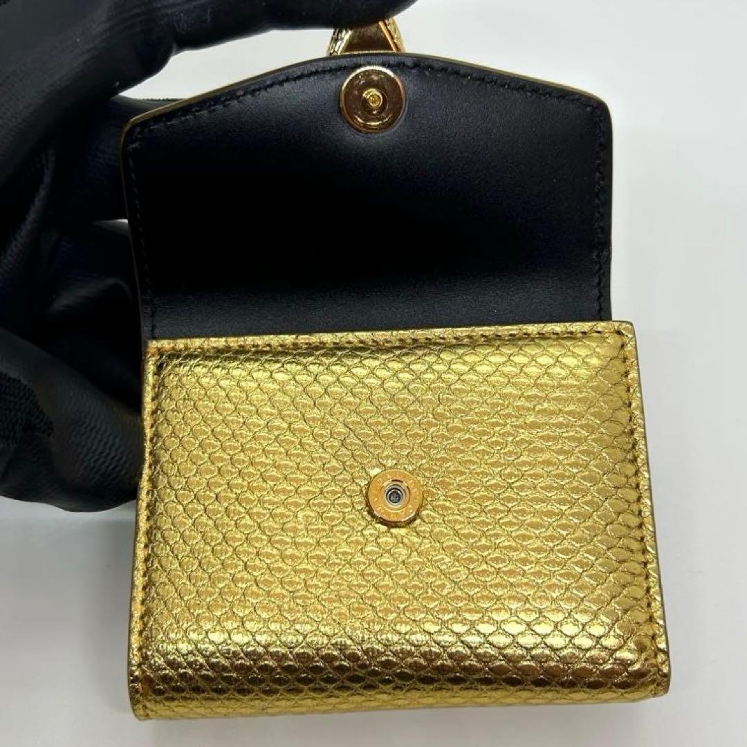 BVLGARI セルペンティ フォーエバー ウォレット ゴールド パイソン 金具