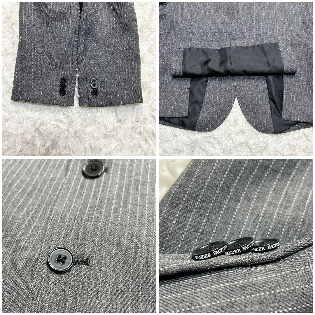 【美品】ワンダーファクトリー フォーマル スーツ キッズ 170 グレー 卒服