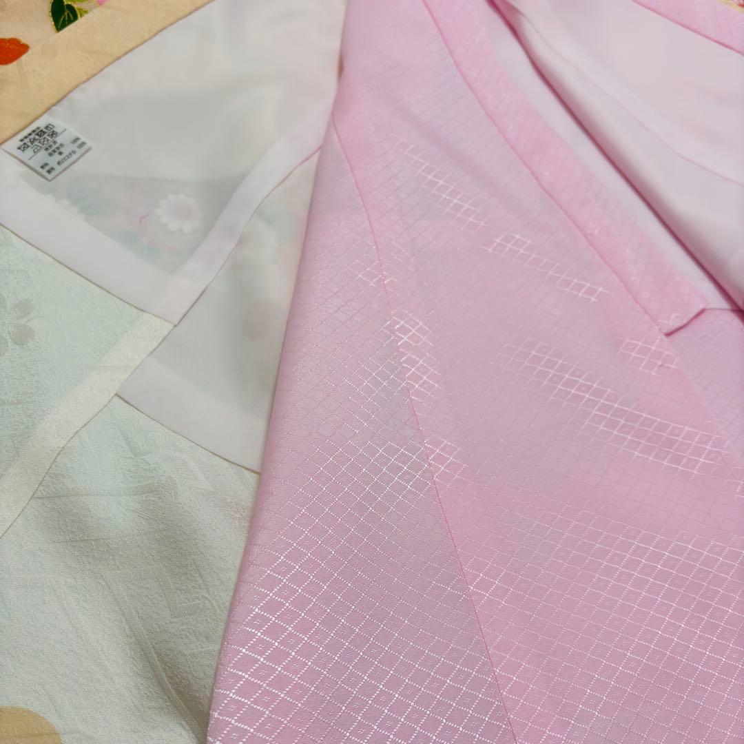 【新品】 正絹 日本製 特選京友禅 金駒刺繍 お宮参り 産着 ペールオレンジ