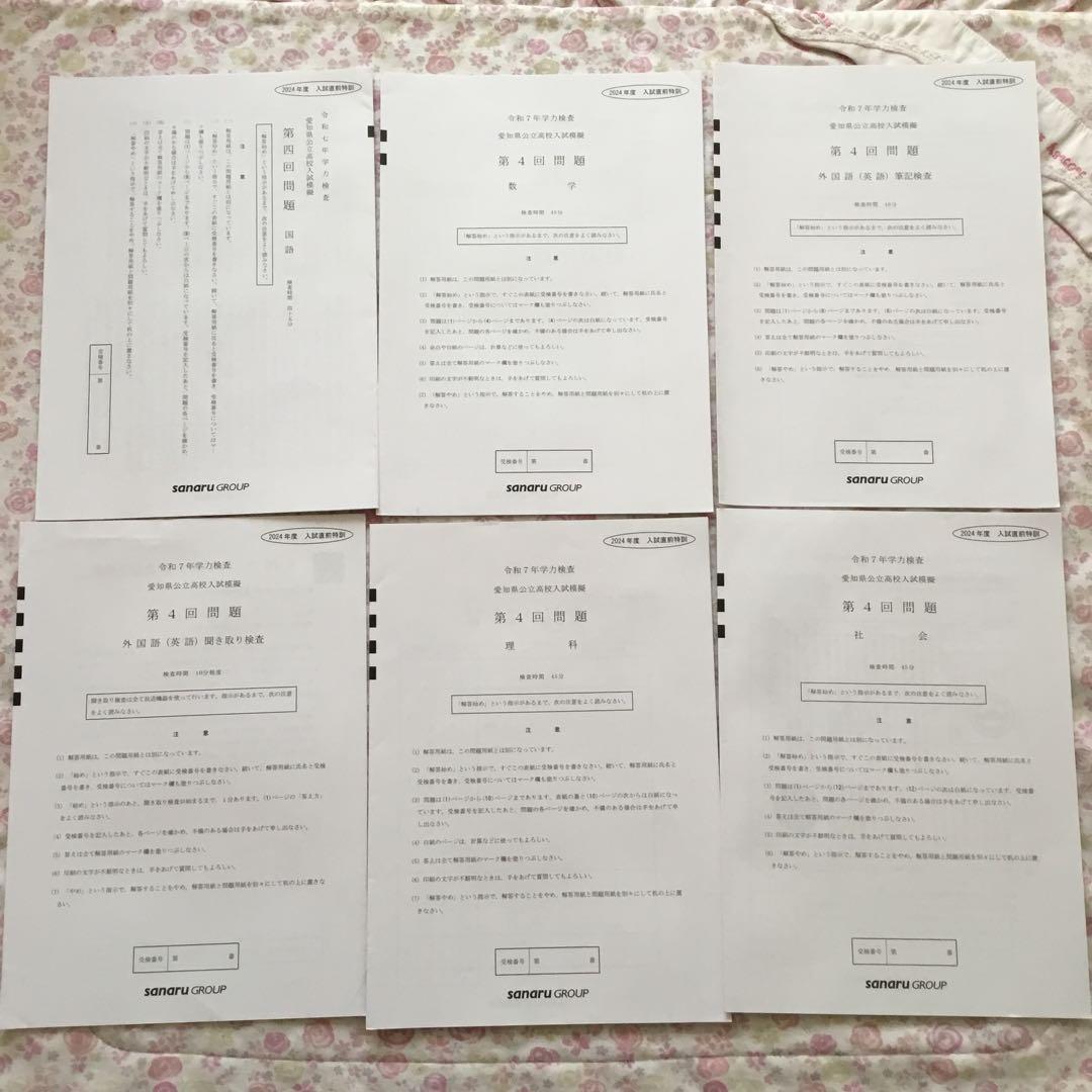 サナル　愛知県公立高校入試模擬　2024年度　８回分