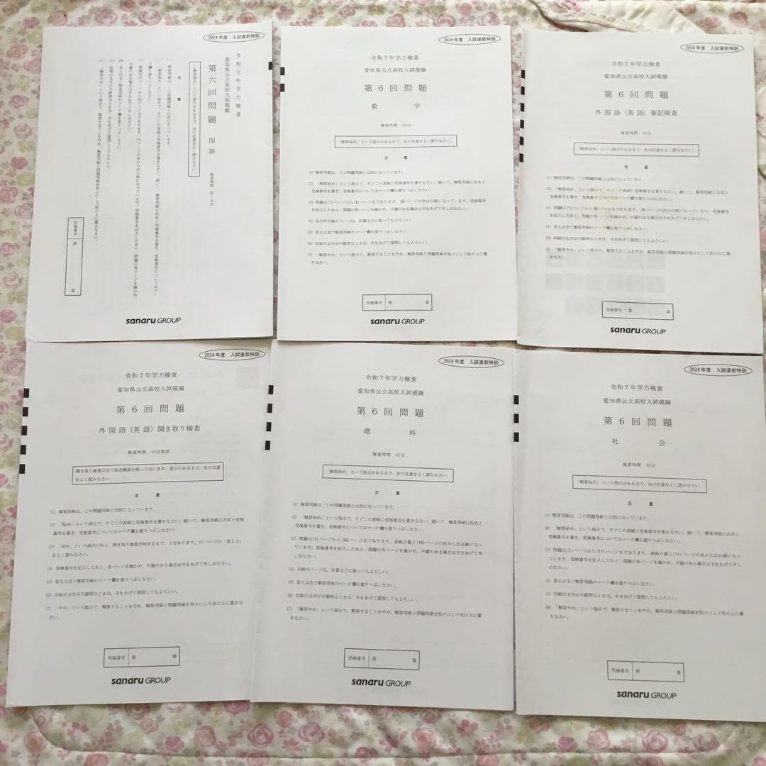サナル　愛知県公立高校入試模擬　2024年度　８回分