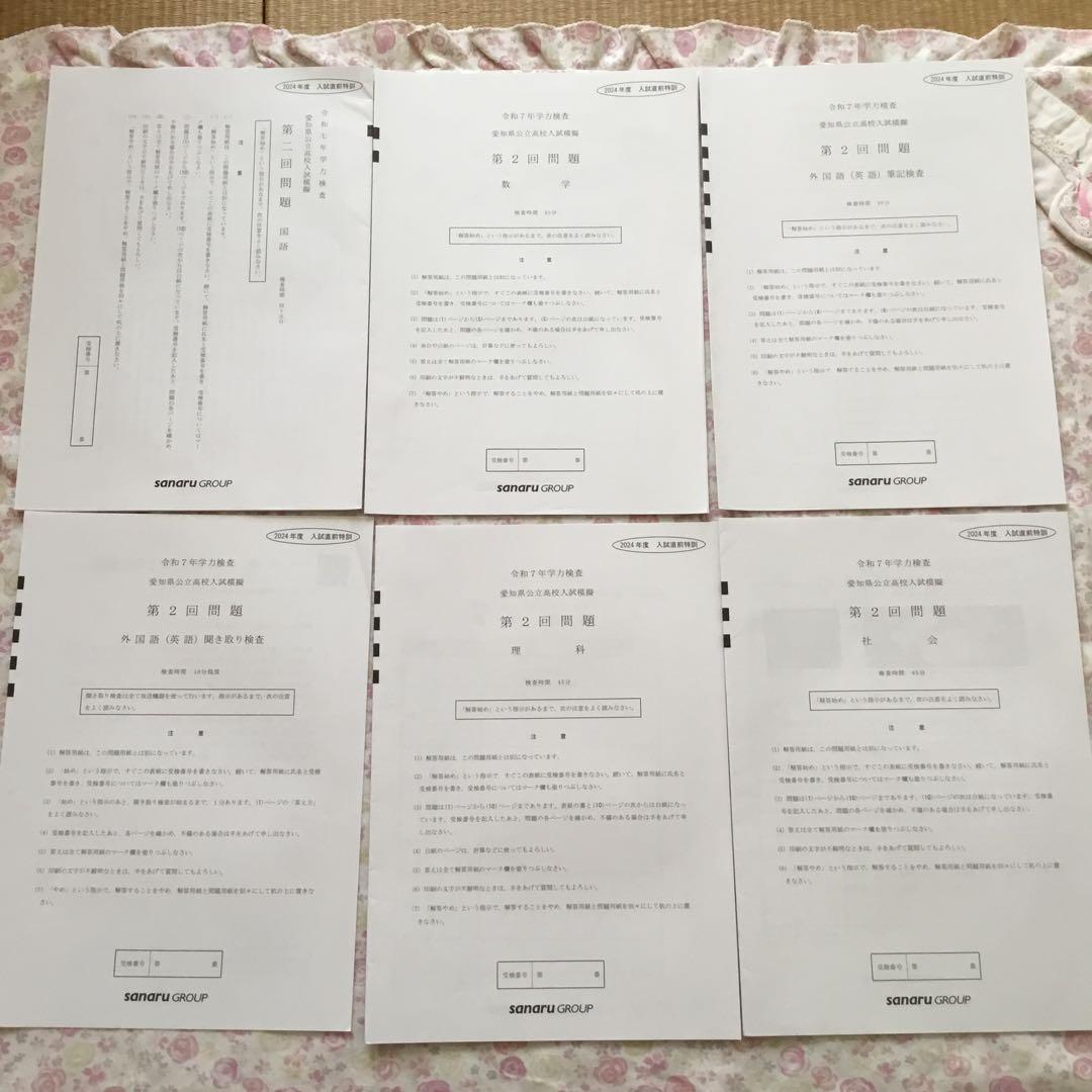 サナル　愛知県公立高校入試模擬　2024年度　８回分