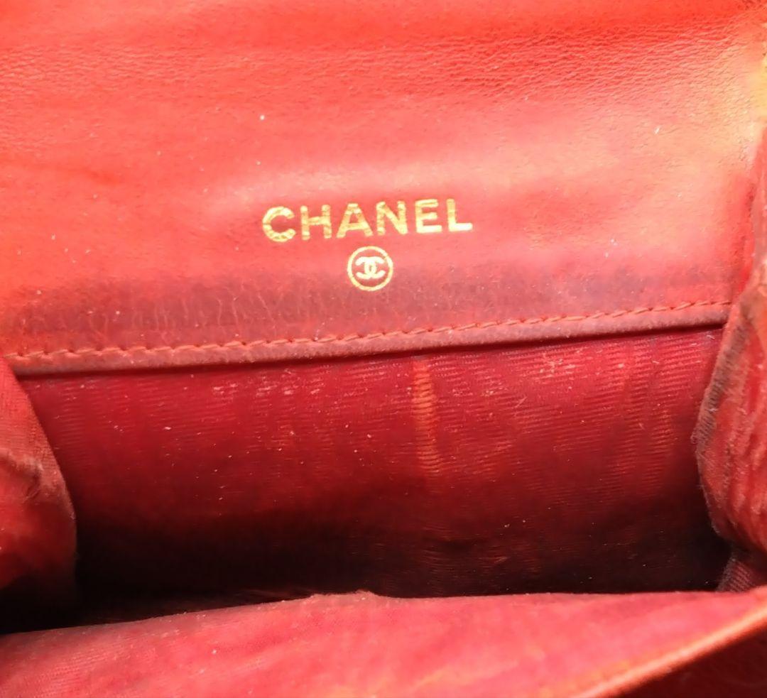 CHANEL ケース 小銭入れ 財布 ココマーク キャビアスキン 赤