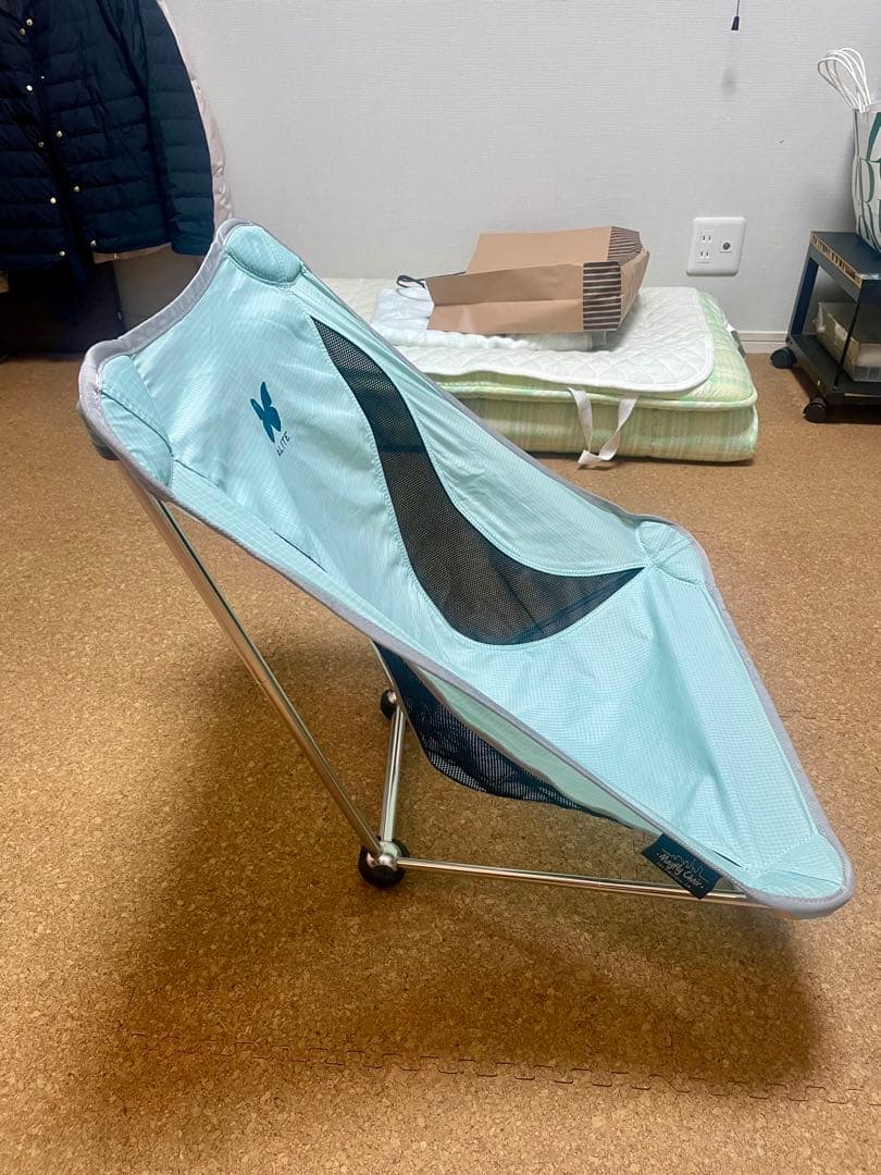 エーライト メイフライチェア 水色 オリジナル ゆるキャン△ コンパクトチェア