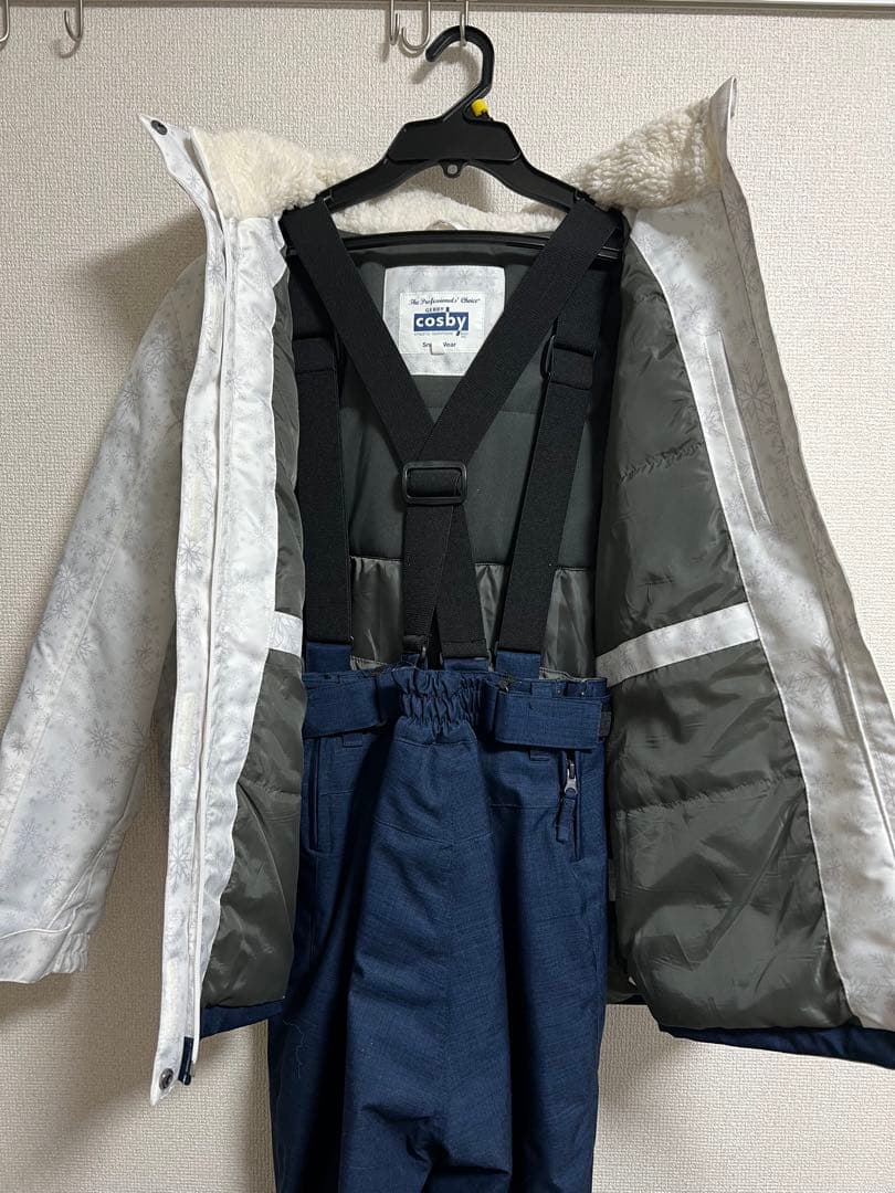 【りり】cosby スノーボードウェア 上下セット　ホワイト/ネイビー