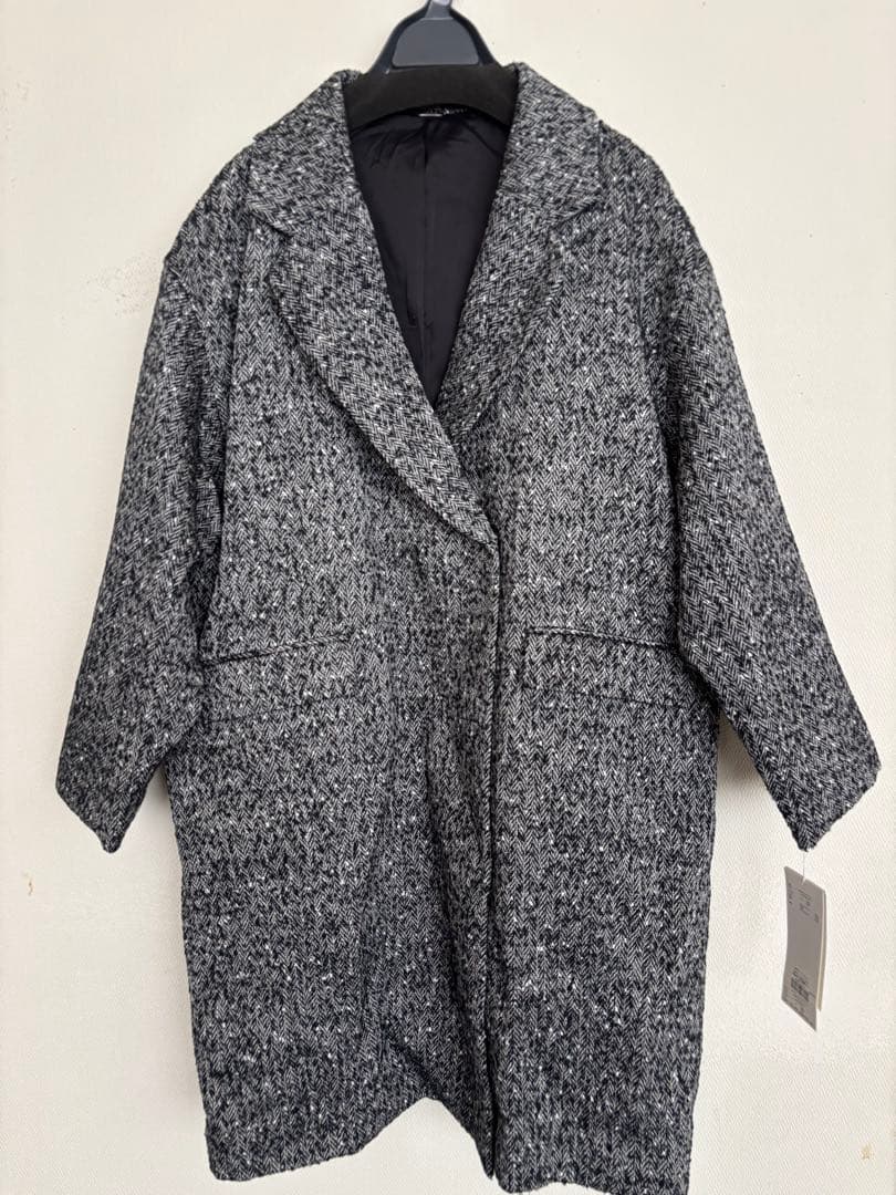 ミラオーウェン　コクーンシルエットチェスターコート　ブラック新品