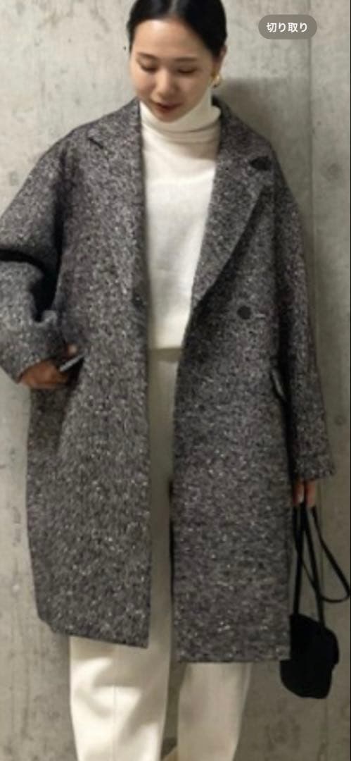 ミラオーウェン　コクーンシルエットチェスターコート　ブラック新品