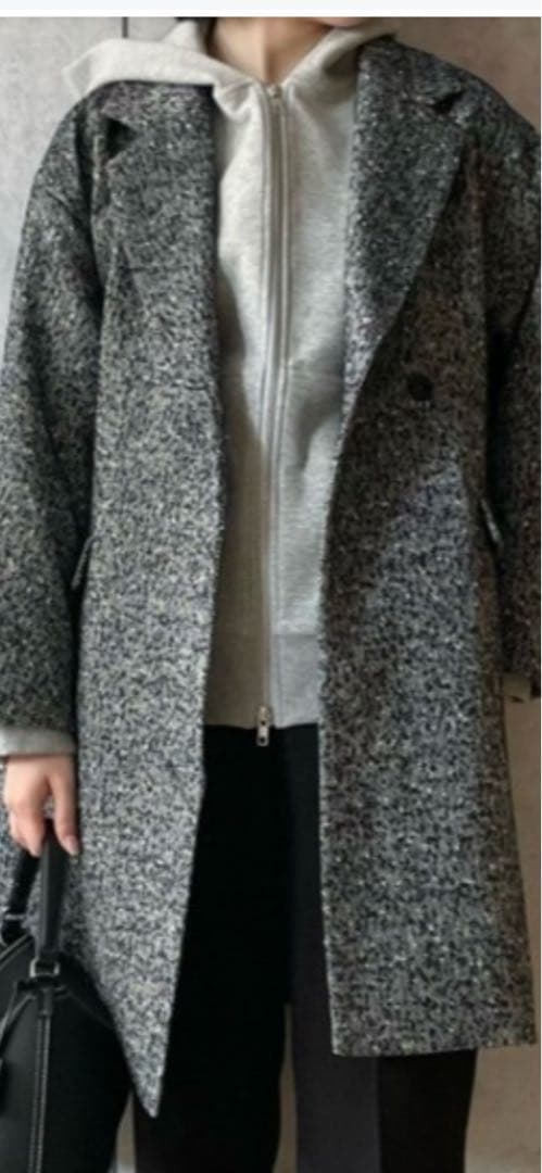 ミラオーウェン　コクーンシルエットチェスターコート　ブラック新品