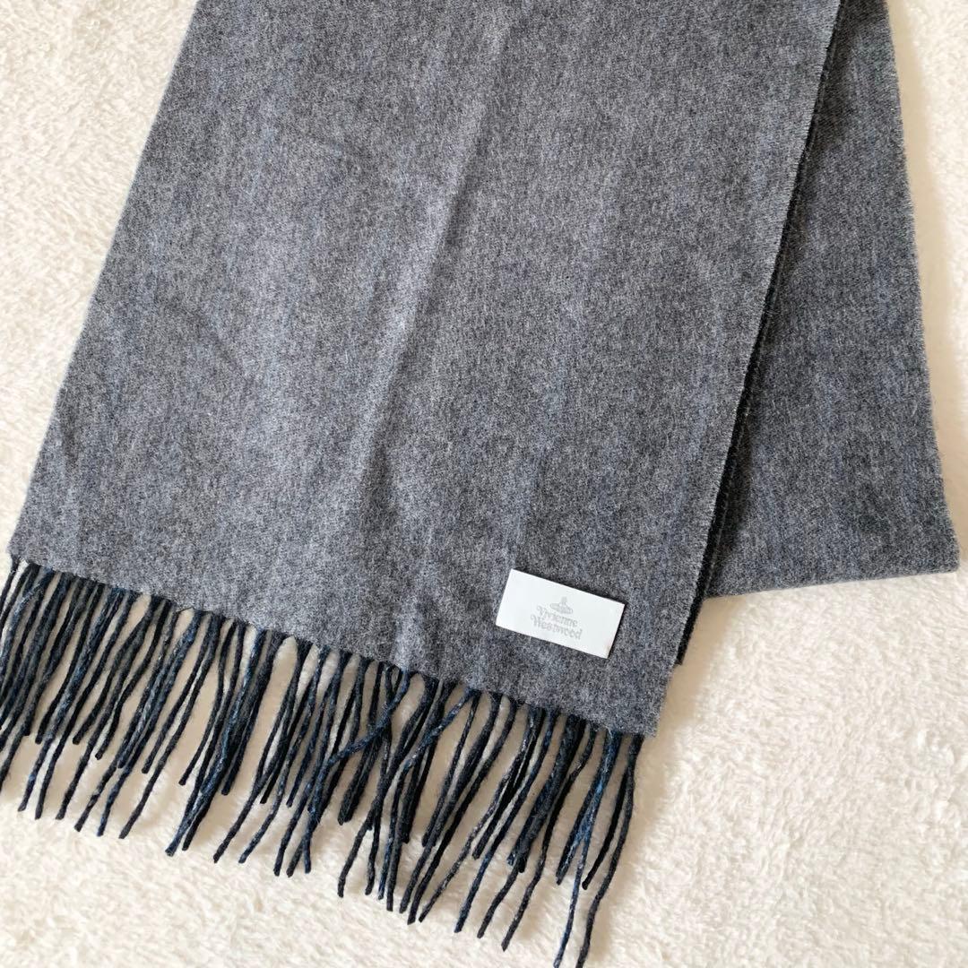 【極美品】ヴィヴィアンウエストウッド　カシミヤ100% マフラー　オーブ刺繍