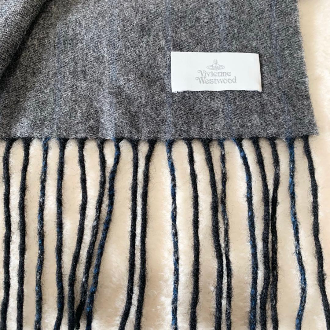 【極美品】ヴィヴィアンウエストウッド　カシミヤ100% マフラー　オーブ刺繍