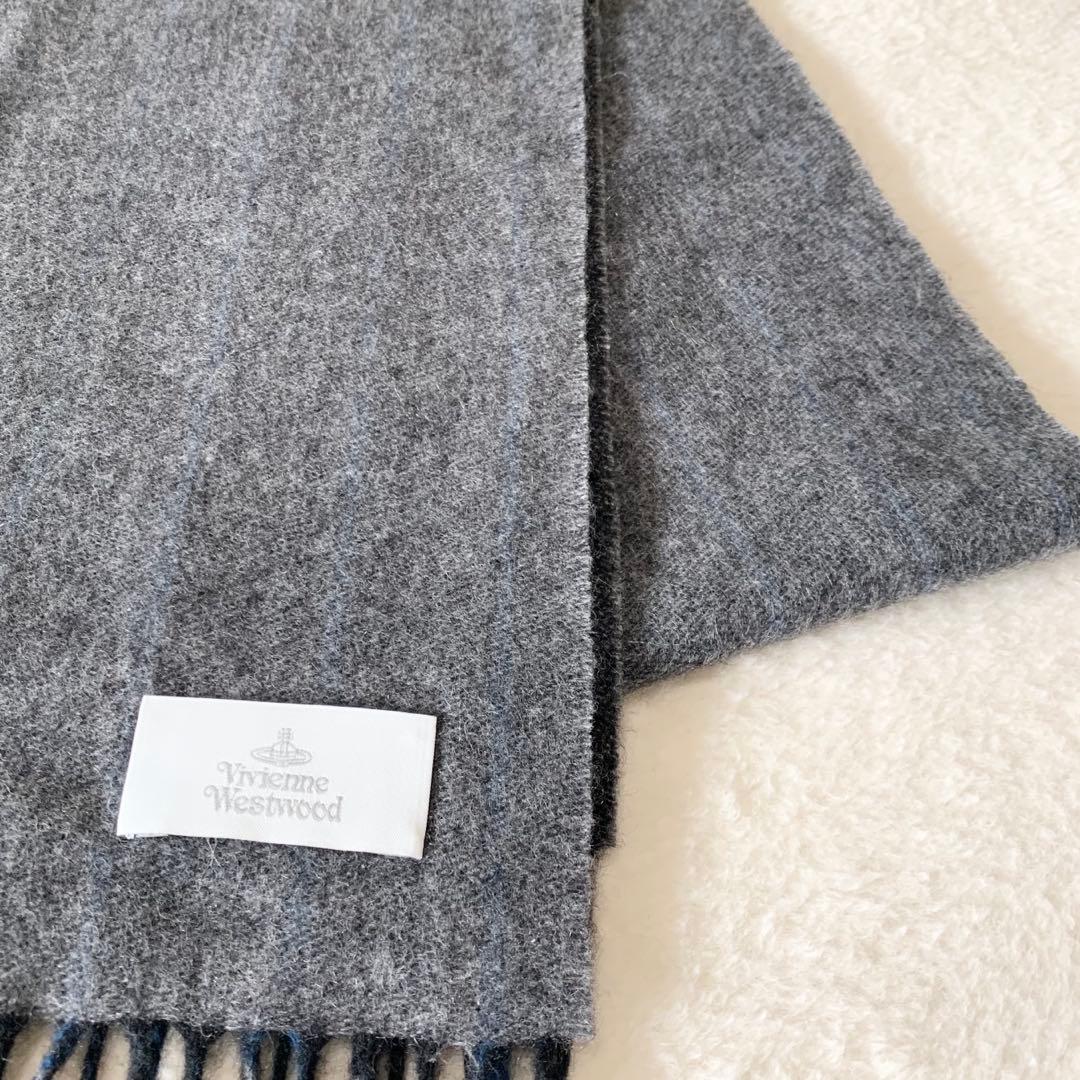 【極美品】ヴィヴィアンウエストウッド　カシミヤ100% マフラー　オーブ刺繍