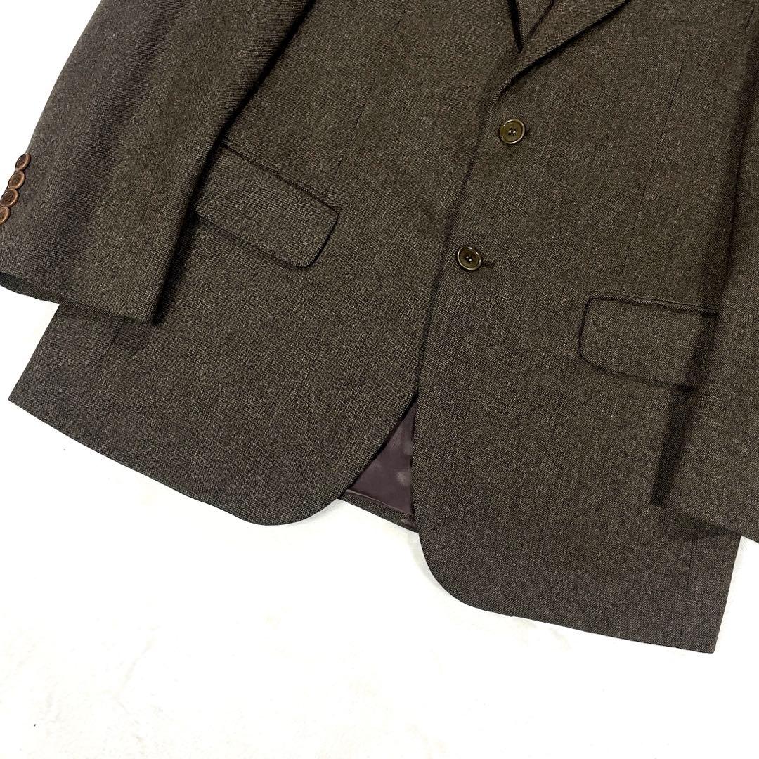 美品 ブルックスブラザーズ ツイードウール テーラードジャケット L ブラウン