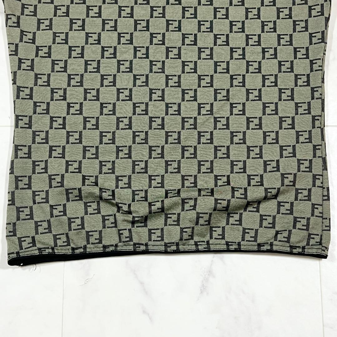 FENDI ズッカ柄 総柄 ノースリーブ トップス 42 S〜M相当 グリーン系