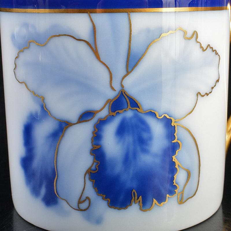 大倉陶園　染付金彩　コーヒーカップ＆ソーサー　2種2客　V　R7186