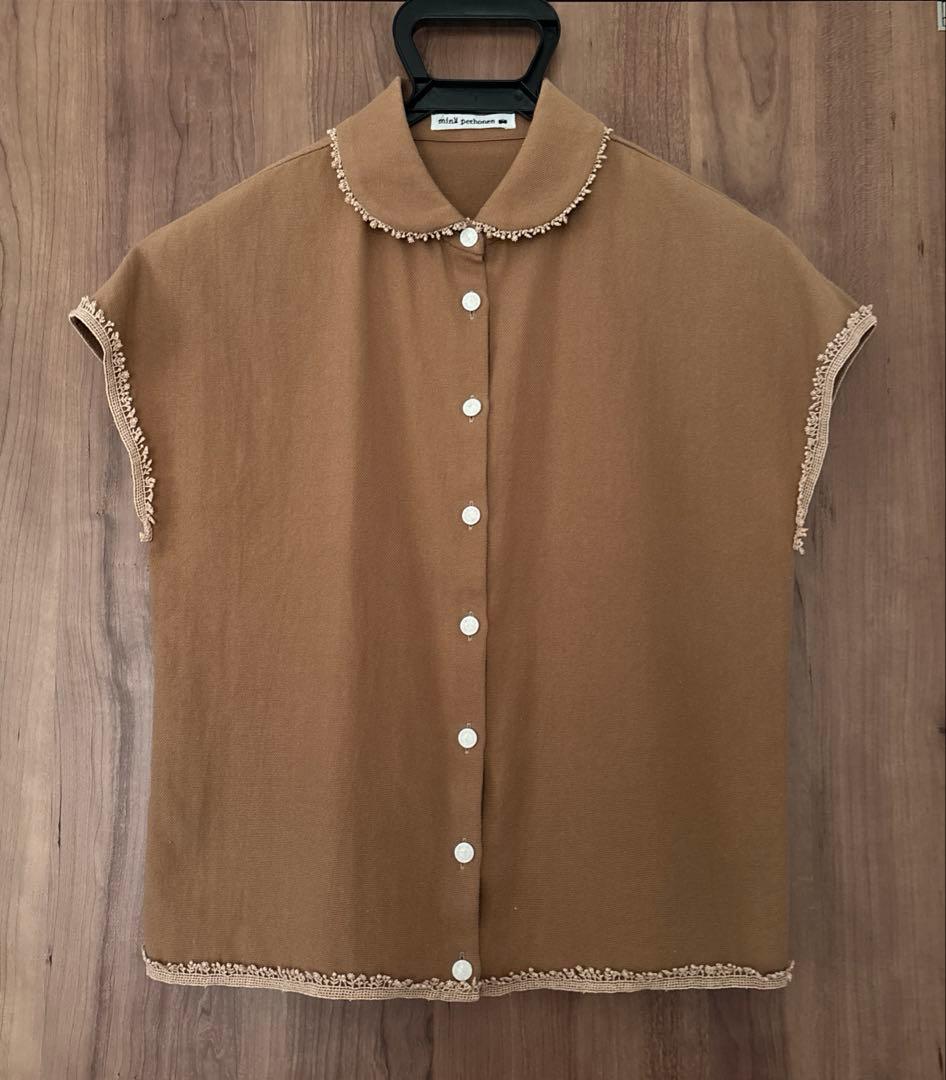 【セール】ミナペルホネン　ポロシャツ　フレンチスリーブ　Ischia